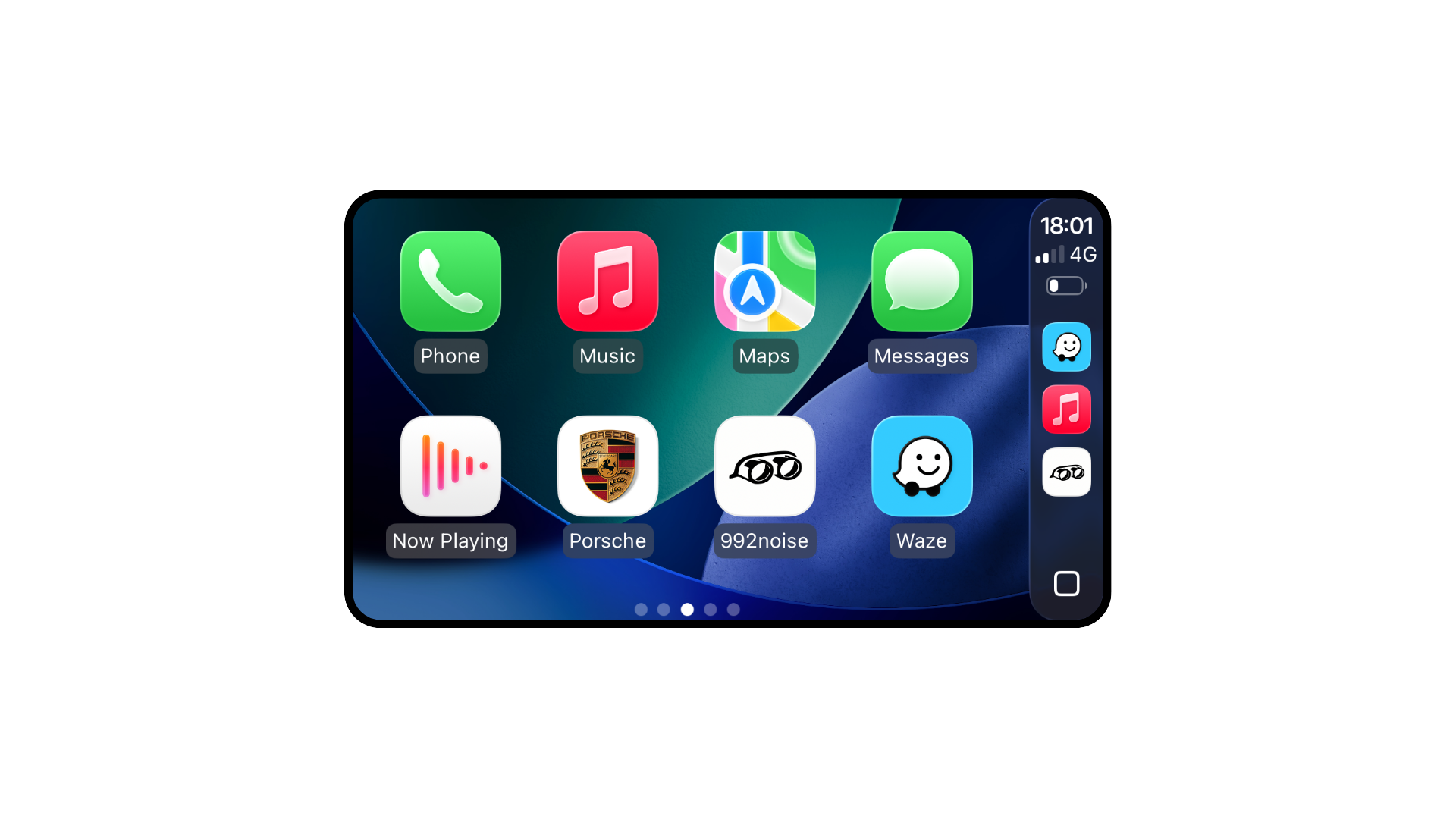 992noise app on Apple CarPlay display